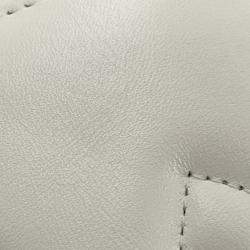 Chanel White CC Quilted Lambskin Chain Top Handle Vanity Bag