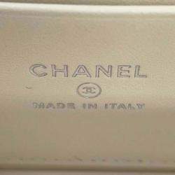 Chanel White CC Quilted Lambskin Chain Top Handle Vanity Bag