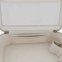 Chanel White CC Quilted Lambskin Chain Top Handle Vanity Bag