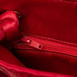 Chanel Red CC Quilted Satin Handbag