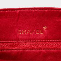 Chanel Red CC Quilted Satin Handbag