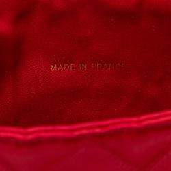 Chanel Red CC Quilted Satin Handbag