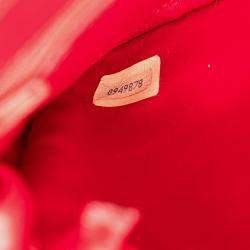 Chanel Red CC Quilted Satin Handbag