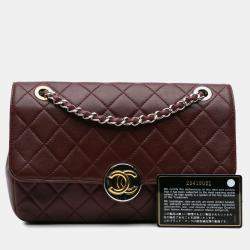 Chanel Red CC Quilted Lambskin Single Flap