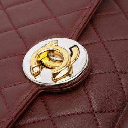 Chanel Red CC Quilted Lambskin Single Flap