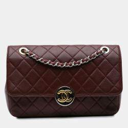 Chanel Red CC Quilted Lambskin Single Flap
