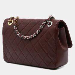 Chanel Red CC Quilted Lambskin Single Flap
