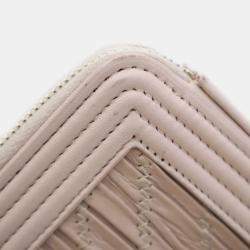 Chanel Beige Small Chevron Crumpled Lambskin Boy Clutch With Chain