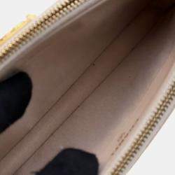 Chanel Beige Small Chevron Crumpled Lambskin Boy Clutch With Chain