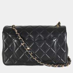 Chanel Black Quilted Lambskin Mini Rectangular Flap Bag