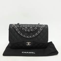 Chanel Black Quilted Leather Jumbo Classic Double Flap Bag