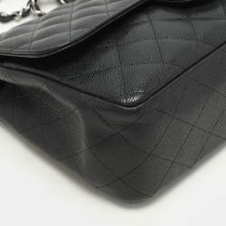 Chanel Black Quilted Leather Jumbo Classic Double Flap Bag