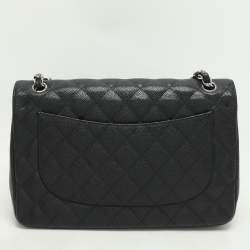 Chanel Black Quilted Leather Jumbo Classic Double Flap Bag