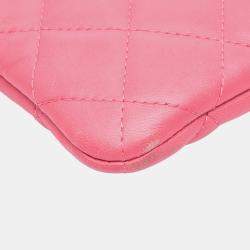 Chanel Pink Medium Quilted Lambskin Casino Charms O Case Clutch