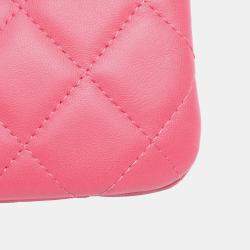 Chanel Pink Medium Quilted Lambskin Casino Charms O Case Clutch