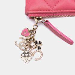 Chanel Pink Medium Quilted Lambskin Casino Charms O Case Clutch