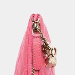 Chanel Pink Medium Quilted Lambskin Casino Charms O Case Clutch