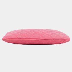 Chanel Pink Medium Quilted Lambskin Casino Charms O Case Clutch