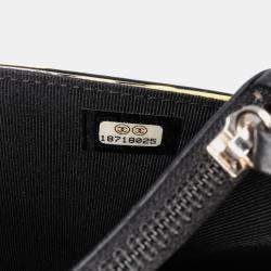 Chanel Black Yellow Patent Striped Wallet On Chain