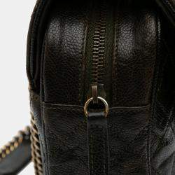 Chanel Brown Large Quilted Glazed Caviar Shiva Flap