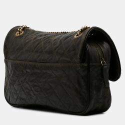 Chanel Brown Large Quilted Glazed Caviar Shiva Flap