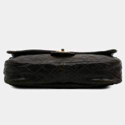 Chanel Brown Large Quilted Glazed Caviar Shiva Flap