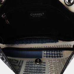 Chanel White Medium PVC and Tweed Patchwork Single Flap