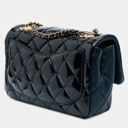 Chanel Navy Blue Paris-Salzburg Small Patent and Goatskin CC Eyelet Flap