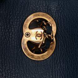 Chanel Navy Blue Paris-Salzburg Small Patent and Goatskin CC Eyelet Flap