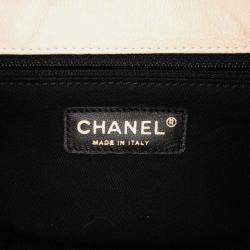 Chanel Beige Medium Chevron Wrinkled Calfskin Medallion Charm Flap