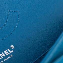 Chanel Blue Jumbo Classic Caviar Double Flap