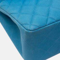 Chanel Blue Jumbo Classic Caviar Double Flap