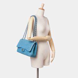 Chanel Blue Jumbo Classic Caviar Double Flap