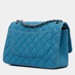 Chanel Blue Jumbo Classic Caviar Double Flap