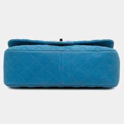 Chanel Blue Jumbo Classic Caviar Double Flap