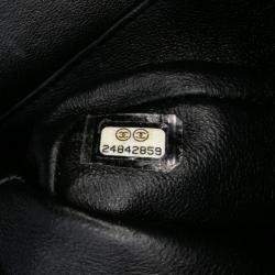 Chanel Black/White Medium Classic Wool Herringbone Double Flap