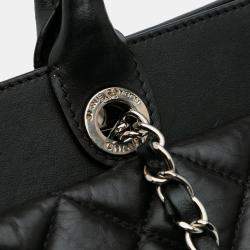 Chanel Black Quilted Aged Calfskin Be CC Shopper Tote