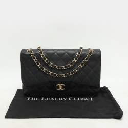 Chanel Black Quilted Leather Jumbo Classic Double Flap Bag
