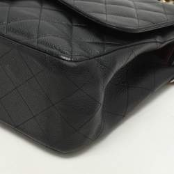 Chanel Black Quilted Leather Jumbo Classic Double Flap Bag
