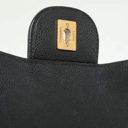 Chanel Black Quilted Leather Jumbo Classic Double Flap Bag