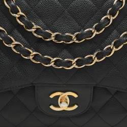Chanel Black Quilted Leather Jumbo Classic Double Flap Bag