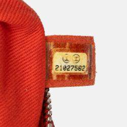 Pre Owned Chanel Orange Medium Quilted Caviar Easy Flap