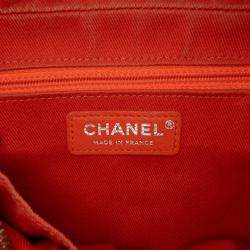 Pre Owned Chanel Orange Medium Quilted Caviar Easy Flap