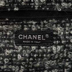 Chanel Black Quilted Leather and Funny Tweed CC Shopper Tote