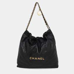 Chanel Black Soft Caviar Leather Small Chanel 22 Handbag