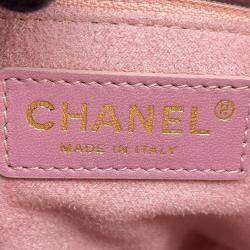 Chanel Pink Caviar Leather Small Deauville Drawstring Chain Shoulder Bag