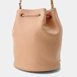 Chanel Pink Caviar Leather Small Deauville Drawstring Chain Shoulder Bag