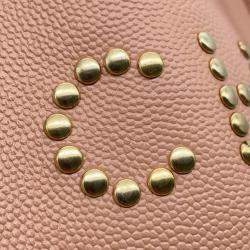 Chanel Pink Caviar Leather Small Deauville Drawstring Chain Shoulder Bag