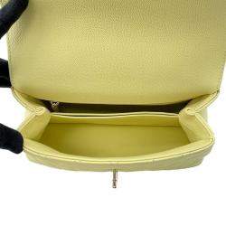 Chanel Yellow Caviar Leather Coco Handle 2Way Handbag XS