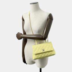 Chanel Yellow Caviar Leather Coco Handle 2Way Handbag XS